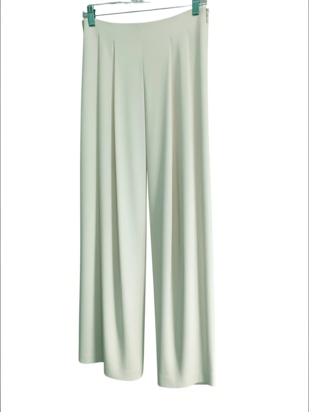 Ann Taylor Triple Pleat Palazzo  High-Waist Pants In Ivory Size 6
